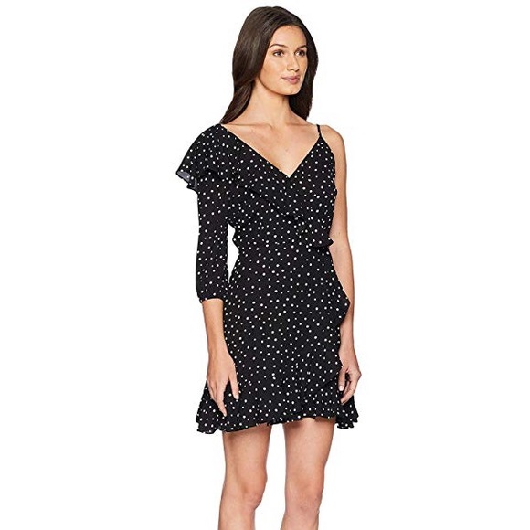 JACK by BB Dakota Black Polka Dot One Sleeve Dress - Picture 8 of 8